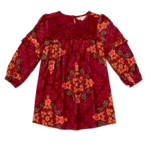 Matilda Jane Red & Orange Smocked Ruffled Sundress Girls size 14